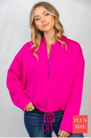 Adrianna Luxe Hot Pink Zippered Jacket