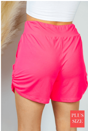 SALE- Draped Neon Pink Harem Shorts