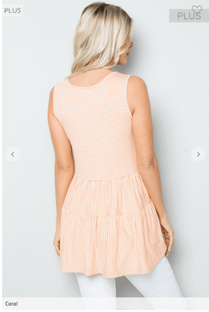 Summertime Stripes Tiered Tank