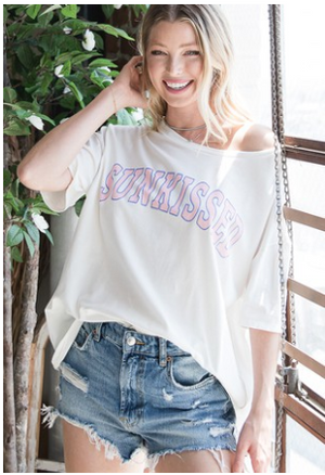 SALE- Sunkissed Oversized Graphic Tee