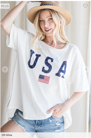 SALE- USA Oversized Graphic Tee