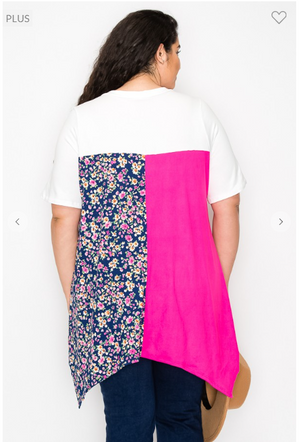 Garden Groove Floral Colorblock Tunic Top (2 colors)