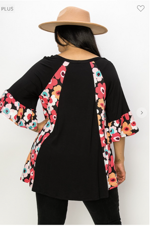 Curvy Contrast Flattering Blocked Tunic