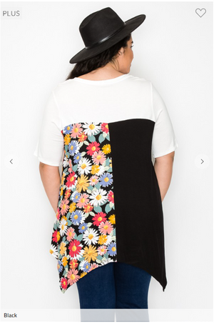 Garden Groove Floral Colorblock Tunic Top (2 colors)