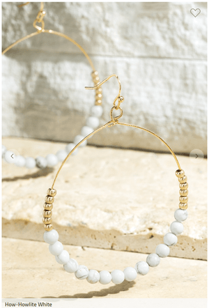 Natural Stone Ring Earrings