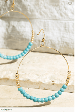 Natural Stone Ring Earrings