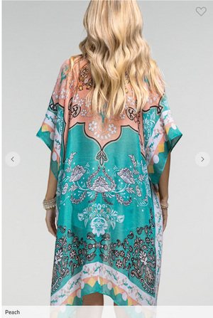 Just Peachy Teal + Peach Kimono