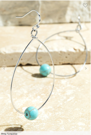 Single Stone Tear Drop Earrings