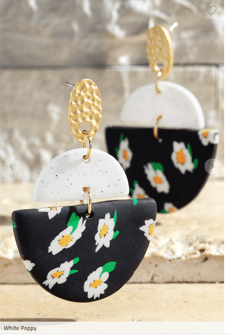 Handmade Clay Daisy Pot Earrings
