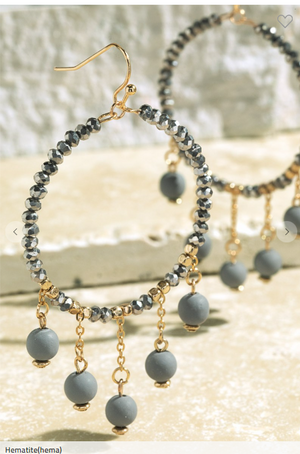 Glass + Clay Dangle Drop Earrings
