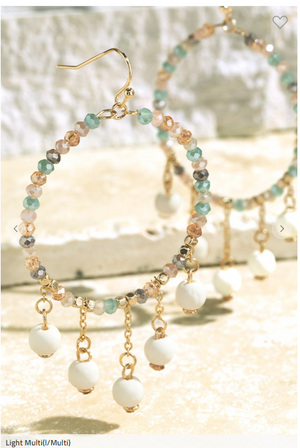 Glass + Clay Dangle Drop Earrings