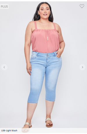 SALE- Liann 3 Button High Rise Capri (3 washes)