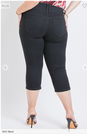 SALE- Liann 3 Button High Rise Capri (3 washes)