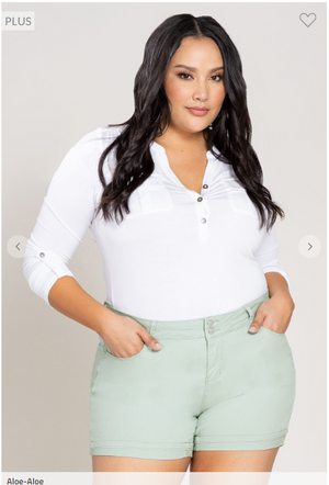 SALE- Shelby Aloe Green High-Rise Shorts