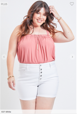 SALE- Elizabeth Exposed Button Cuff Shorts (3 washes)