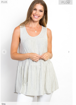 Obvious Obsession Seersucker-Vibes Flowy Tank