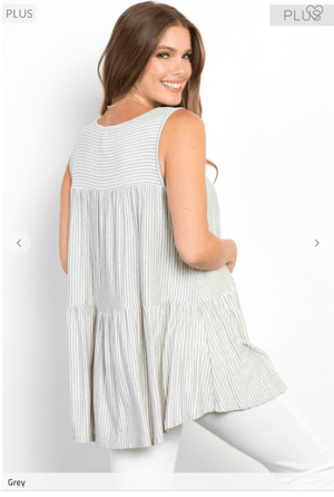Obvious Obsession Seersucker-Vibes Flowy Tank