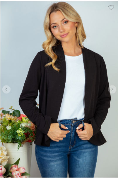 Cindy Black Blazer with Stretch