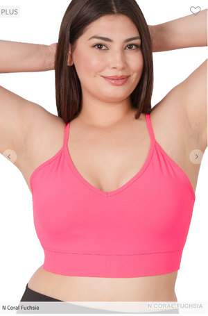 Vneck Athletic Cami Strap Bralette