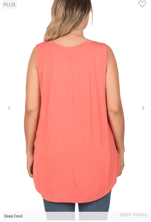 Myra Luxe Vneck Scoop Hem Tank