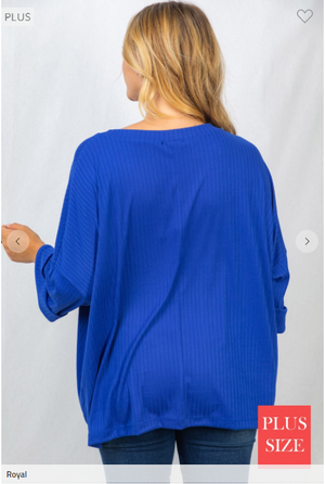 Adele Oversized Ribbed Pocket Top (3 colors)