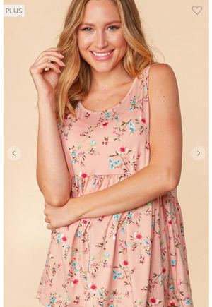 Sherie Soft Floral Babydoll Tank (3 colors)