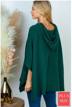 Mianna Teal 3/4 Sleeve Hooded Pullover