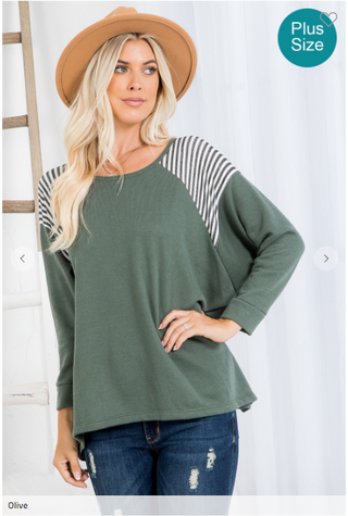 Sloane Stripe Accent Sweatshirt Pullover