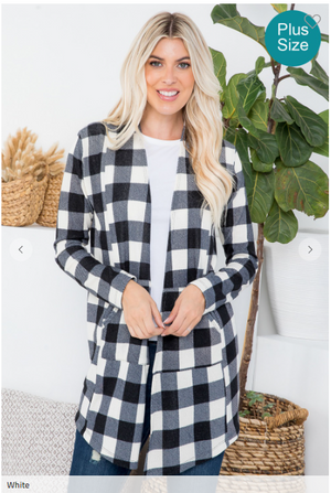 Brea Buffalo Plaid Cardigan w/Pockets