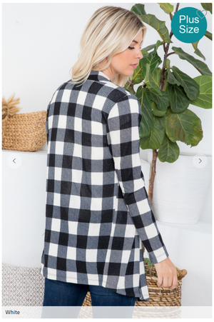 Brea Buffalo Plaid Cardigan w/Pockets