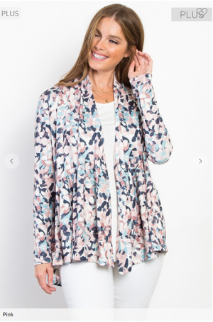 Anthea Abstract Brushstroke Tiered Cardigan