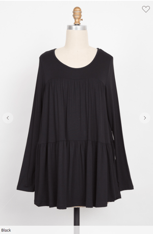 Fiona Flowy Tiered Long Sleeve Top (4 colors)