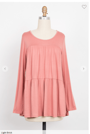 Fiona Flowy Tiered Long Sleeve Top (4 colors)