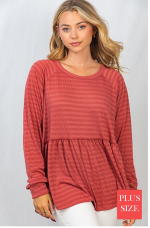 Maya Monochrome Stripes Babydoll Top