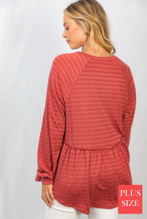 Maya Monochrome Stripes Babydoll Top