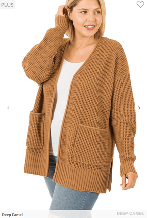 Brielle Waffle Knit Cardigan w/Pockets (3 colors)