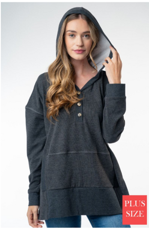 World's Softest Henley Tunic HOODIE!