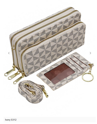 SALE- Triangle Checkered Shoulder Strap Wallet Bag