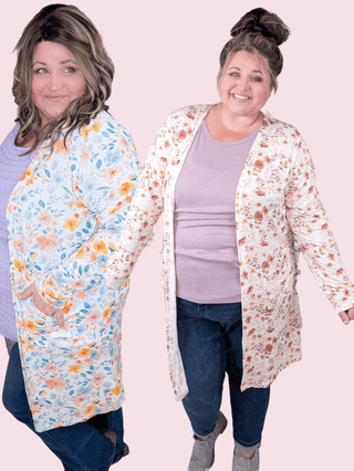 Tinley Tissue Weight Pocket Cardigan in Florals (6 Colors)-4- Overlayer Tops-MICHELLE MAE-Styled by Stacked - A Plus Size Women's Boutique in Lakeville, MN