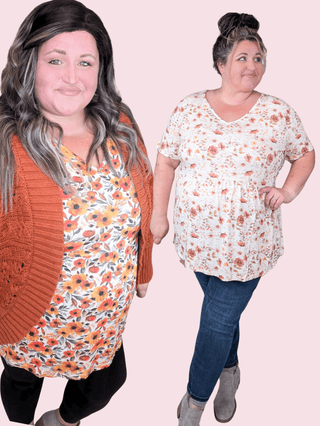 Marissa Mini Ruffle Short Sleeve Top in Florals (6 Colors)-1- ShortSlv/Slvless Tops-MICHELLE MAE-Styled by Stacked - A Plus Size Women's Boutique in Lakeville, MN