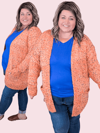 Carly Confetti Open Cardigan w/Pockets-4- Overlayer Tops-MICHELLE MAE-Styled by Stacked - A Plus Size Women's Boutique in Lakeville, MN