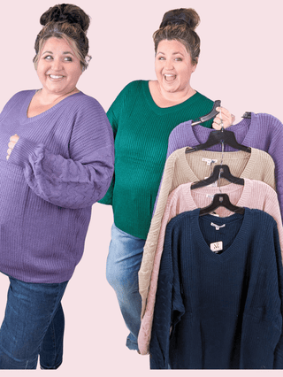 Talina Balloon Sleeve Textured Sweater in Solids (5 colors!)-2- Long Sleeve Tops-MICHELLE MAE-Styled by Stacked - A Plus Size Women's Boutique in Lakeville, MN