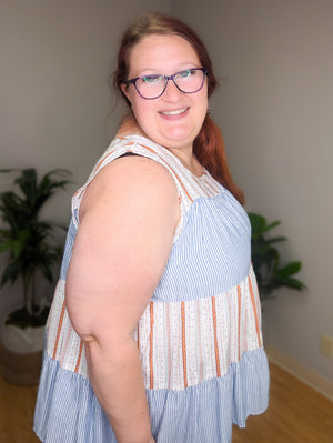 Beatrice Bohemian Striped Tiered Tank