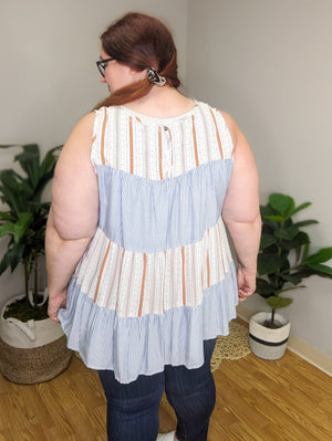 Beatrice Bohemian Striped Tiered Tank