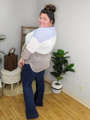 Breezy Blocks Colorblock Airy Weave Top
