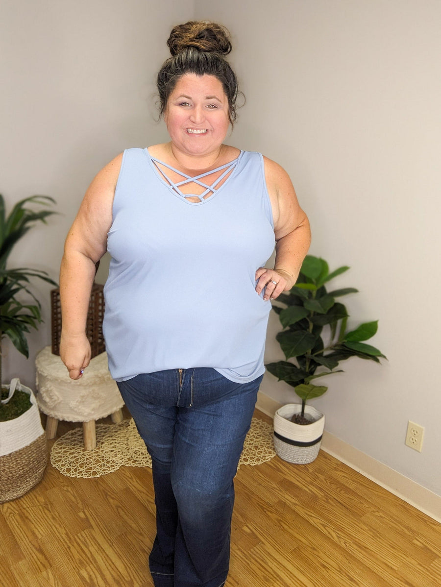 Aubrie Strappy Reversible Tank (2 colors)