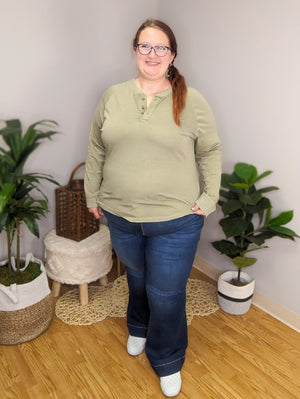 Something Nice To Say Henley Washed Top (3 colors)