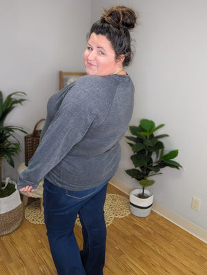 Something Nice To Say Henley Washed Top (3 colors)