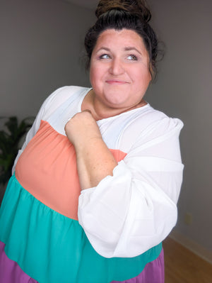 Betsy Bold Color Block Swing Top