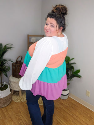 Betsy Bold Color Block Swing Top